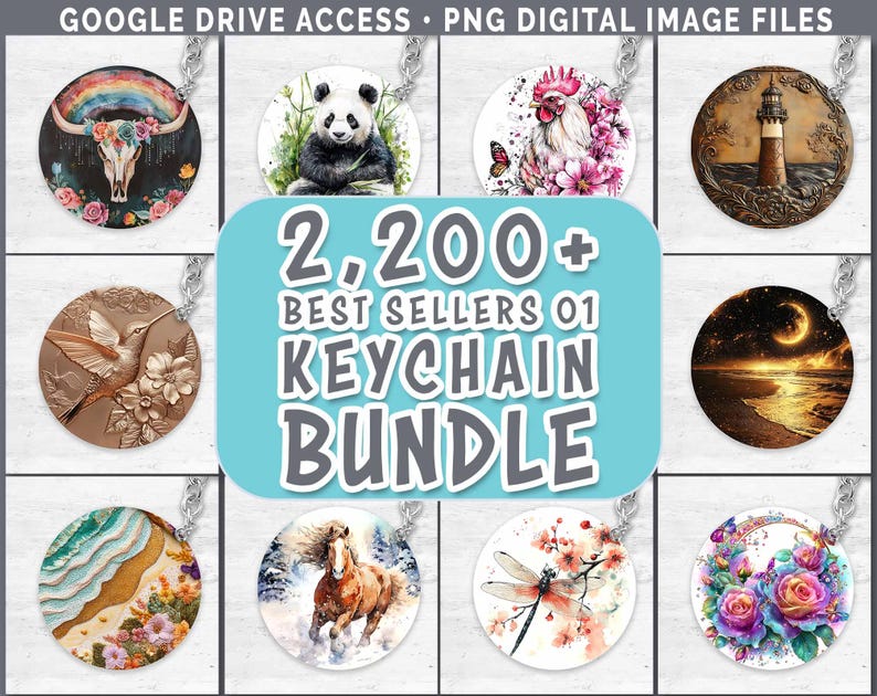 キーホルダーバンドル Google ドライブ昇華デザイン | ベストセラー 01 キーホルダー PNG ダウンロード 画像 1