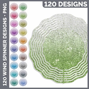 Glitter Ombre Wind Spinner Bundle Sublimation | Plain Background PNG | Pink • Red • Orange • Yellow • Blue • Green • Purple • Black
