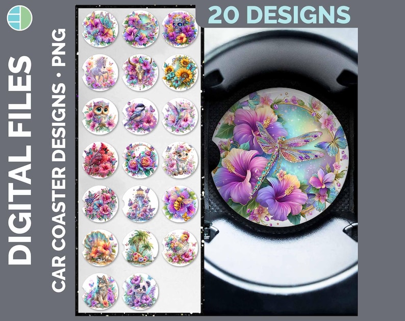 Car Coasters Bundle Google Drive Sublimation Designs | Coaster PNG Download image 3