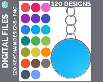 Solid Color Keychain PNG Sublimation Design Mega Bundle | Key Ring Background | Pink • Red • Orange • Yellow • Blue • Green • Purple • Black
