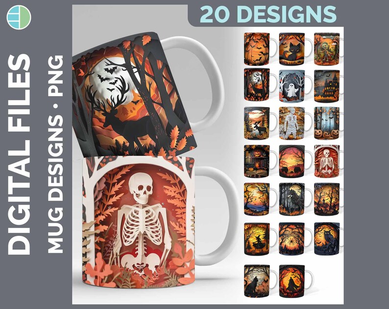 Halloween Mug Wrap PNG Best Sellers Sublimation Designs Mega Bundle
