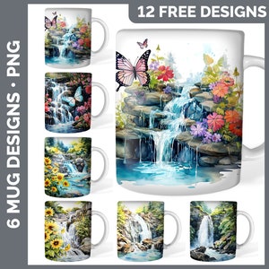 120 Watercolor Mug Wrap PNG Best Sellers Sublimation Designs Mega Bundle Style Set 2 of 3 Sunflower Coffee Cup HUGE Bundle Download image 10