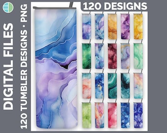 120 Watercolor Gems Tumbler Wrap PNG Sublimation Designs Mega Bundle | Solid Color Tumbler Backgrounds HUGE Bundle Download