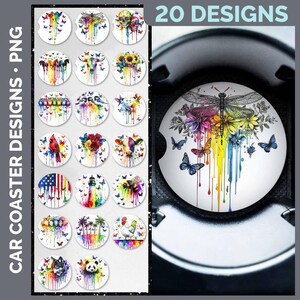 Car Coasters Bundle Google Drive Sublimation Designs | Coaster PNG Download image 19