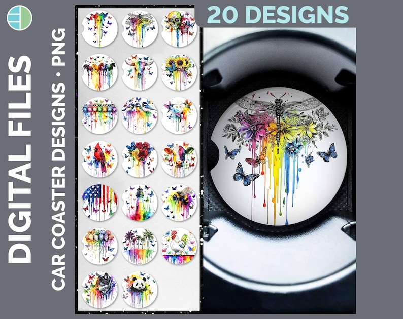 Car Coasters Bundle Google Drive Sublimation Designs | Coaster PNG Download image 19