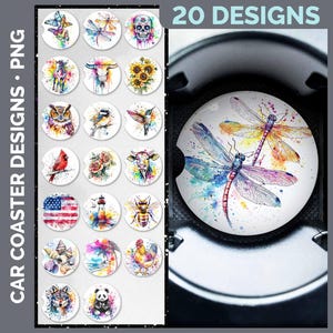 Car Coasters Bundle Google Drive Sublimation Designs | Coaster PNG Download image 15