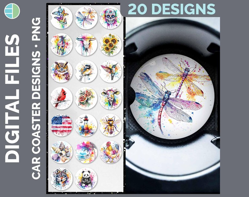 Car Coasters Bundle Google Drive Sublimation Designs | Coaster PNG Download image 15