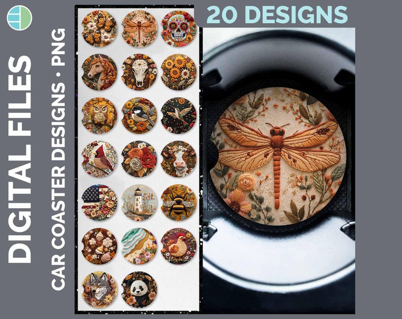 Car Coasters Bundle Google Drive Sublimation Designs | Coaster PNG Download image 5