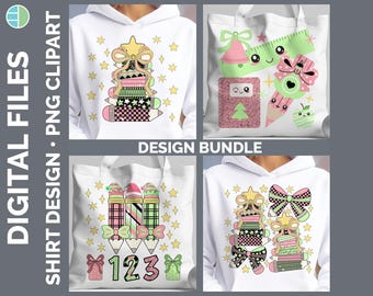 Teacher Christmas PNG Bundle | 4 Designs | Pencil Christmas Tree Coquette Bow Shirt | Teacher Gift Sublimation Download