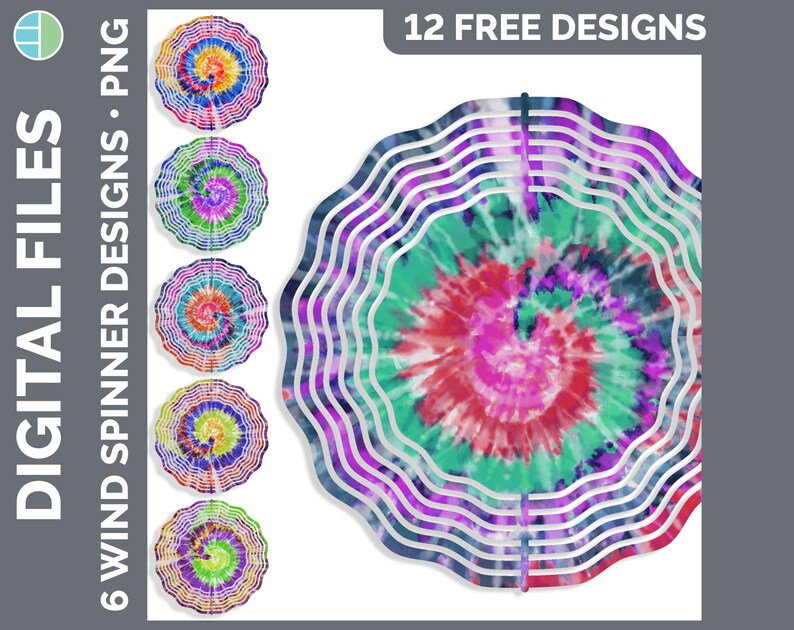 Wind Spinner Backgrounds Mega Bundle | Tie Dye Sublimation Digital ...