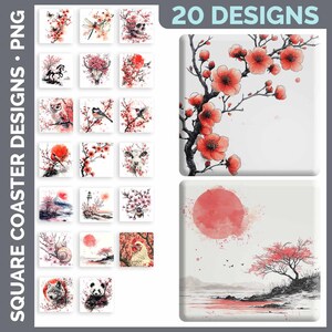 Square Coaster Bundle Google Drive Sublimation Designs | Drink Mat PNG Download image 15