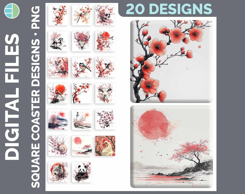 Square Coaster Bundle Google Drive Sublimation Designs | Drink Mat PNG Download image 15