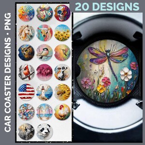 Car Coasters Bundle Google Drive Sublimation Designs | Coaster PNG Download image 6