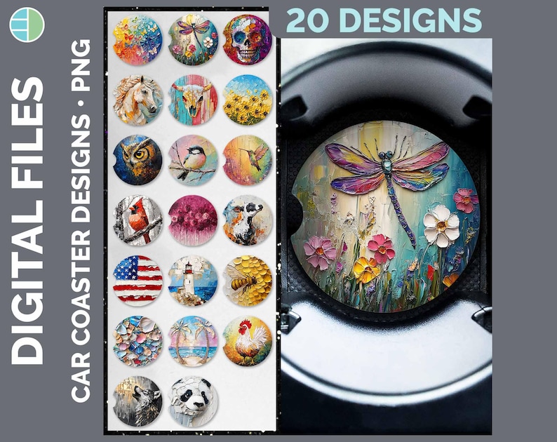 Car Coasters Bundle Google Drive Sublimation Designs | Coaster PNG Download image 6