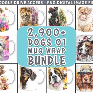 Hondenrassen Mokomslag Grote bundel Drive PNG 3D Bestsellers Sublimatieontwerpen | Digitale download Dogs 01