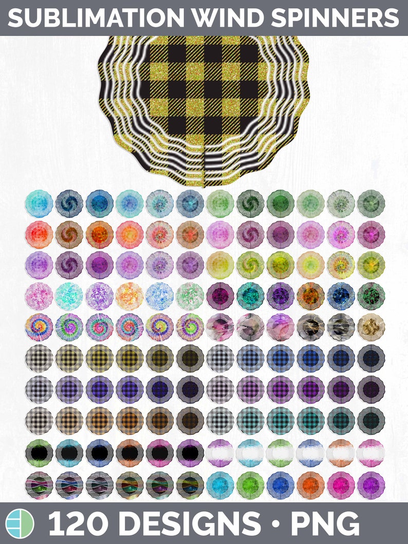 Wind Spinner Backgrounds Mega Bundle | Tie Dye Sublimation Digital ...