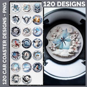 Car Coasters Bundle Google Drive Sublimation Designs | Coaster PNG Download image 4