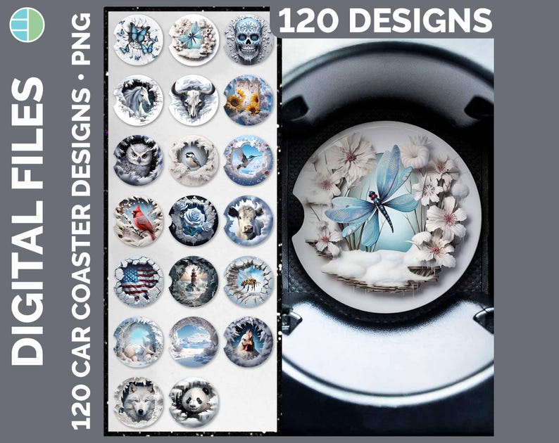 Car Coasters Bundle Google Drive Sublimation Designs | Coaster PNG Download image 4