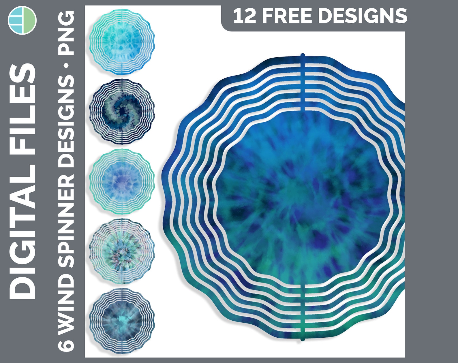 Wind Spinner Backgrounds Mega Bundle | Tie Dye Sublimation Digital ...