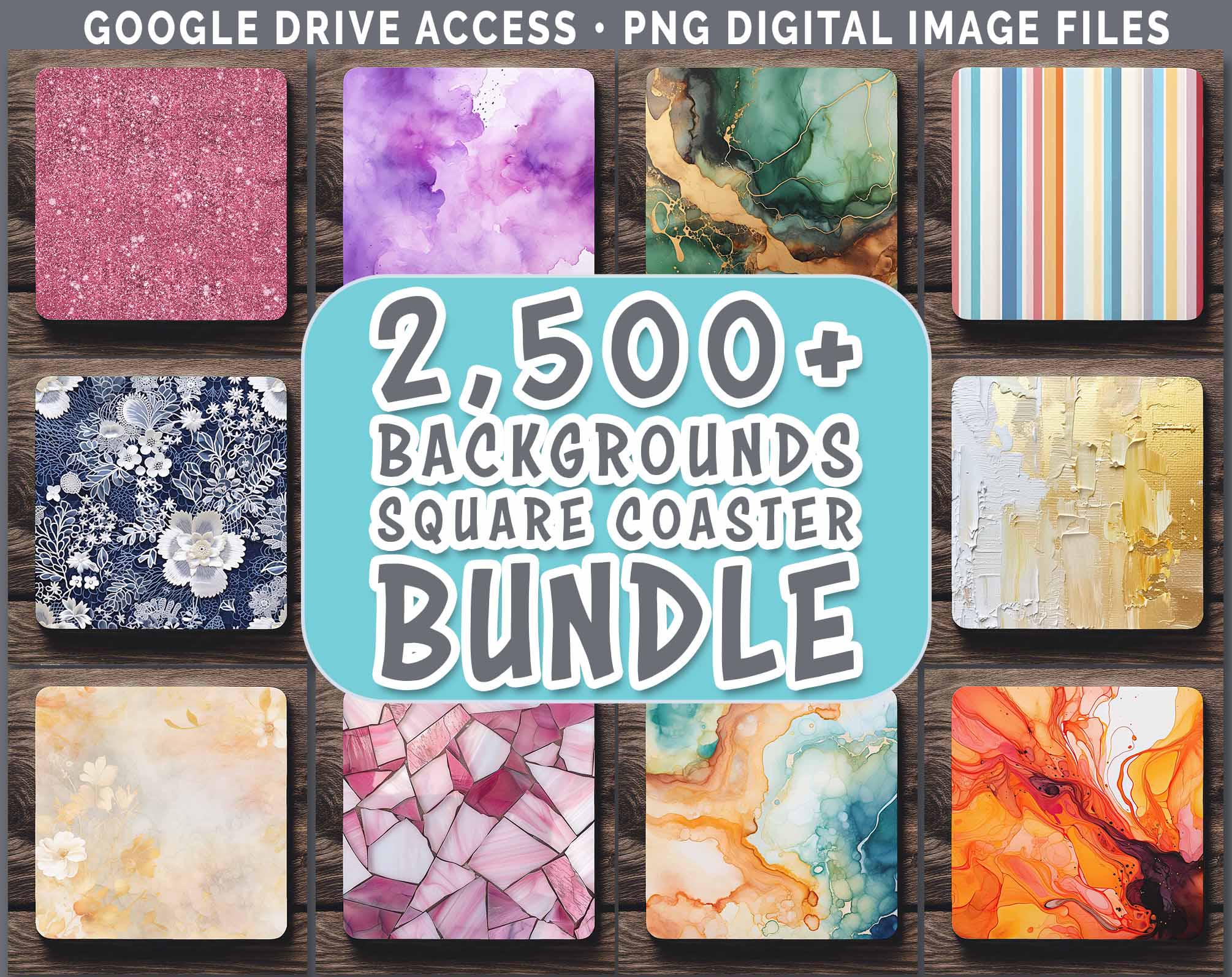 Colorful Backgrounds Square Coaster PNG Bundle | Painted Texture ...