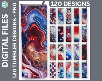 120 Patriotic Tumbler Wrap PNG Sublimation Designs Mega Bundle | 4th of July Backgrounds Download | USA Flag • Memorial • Veterans • America