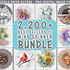 Wind Spinner Huge Bundle Drive | Sublimation Download | Watercolor Floral Digital Download PNG | 3D Wind Spinner Bundle
