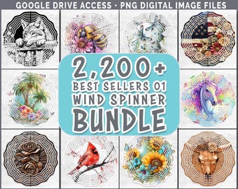 Wind Spinner Huge Bundle Drive | Sublimation Download | Watercolor Floral Digital Download PNG | 3D Wind Spinner Bundle