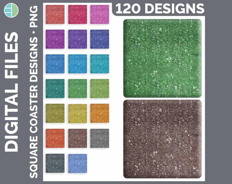 Colorful Backgrounds Square Coaster PNG Bundle | Painted Texture ...