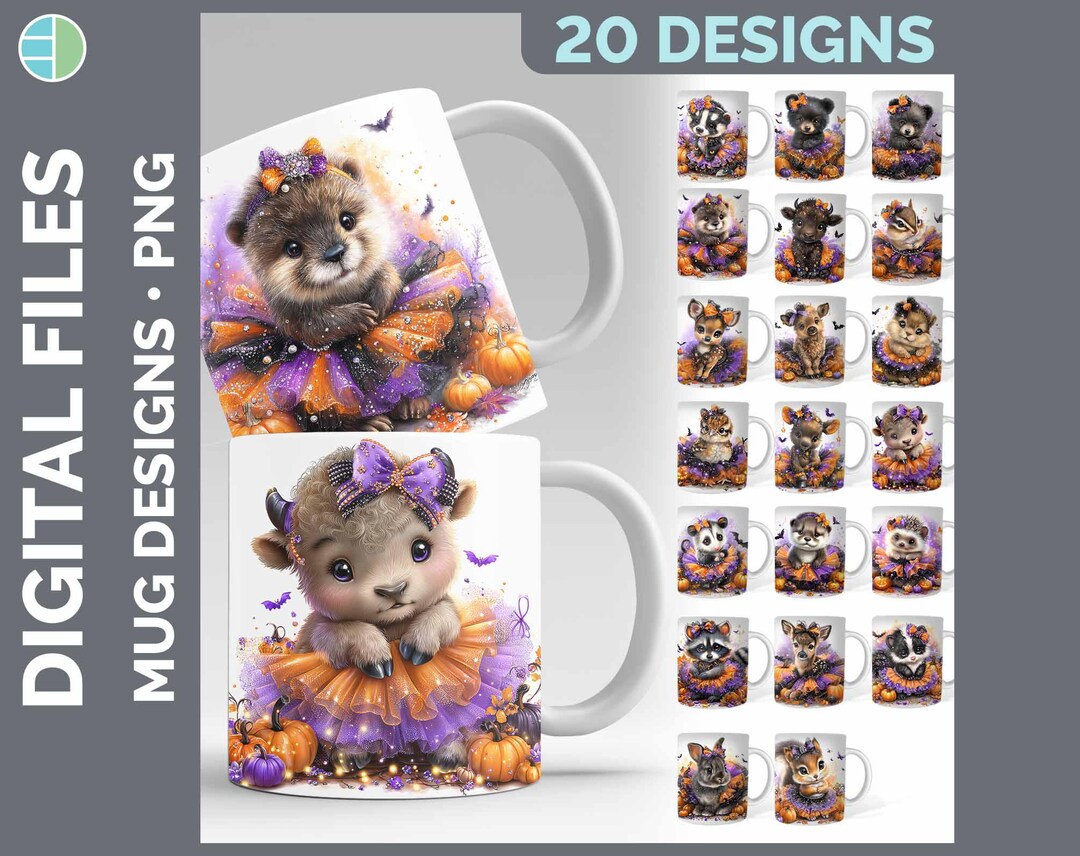 Woodland Rainbow Mug Wrap PNG Sublimation Bundle | Summer Deer Moose ...