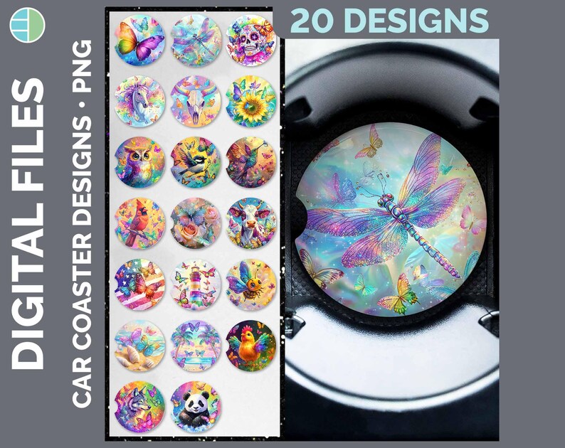 Car Coasters Bundle Google Drive Sublimation Designs | Coaster PNG Download image 20