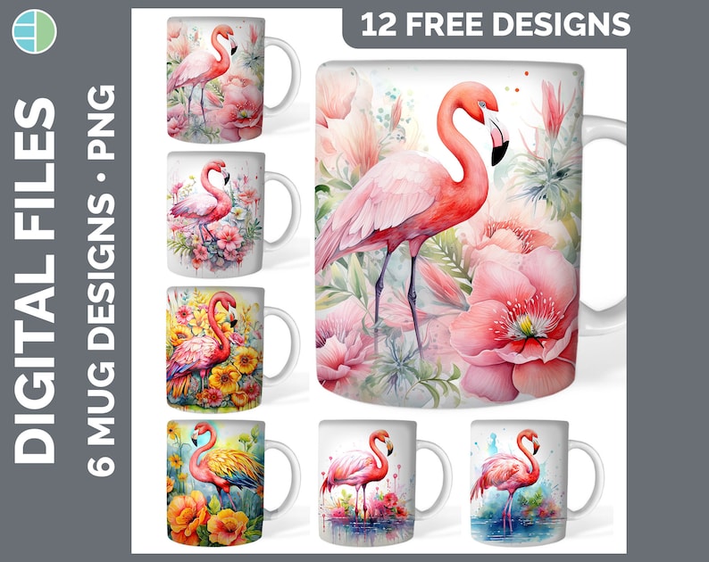 120 Watercolor Mug Wrap PNG Best Sellers Sublimation Designs Mega Bundle Style Set 2 of 3 Sunflower Coffee Cup HUGE Bundle Download image 6