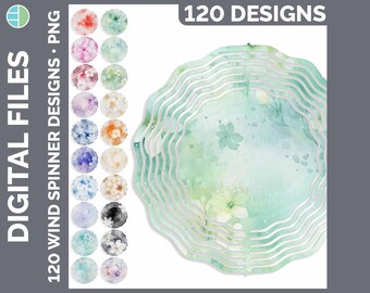 May include: 120 watercolor designs for wind spinners. The designs feature a variety of colors and patterns, including floral, geometric, and abstract. The designs are perfect for creating unique and beautiful wind spinners.