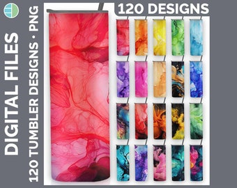 120 Neon Tumbler Wrap PNG Sublimation Designs Mega Bundle | Watercolor Tumbler Backgrounds HUGE Bundle Download