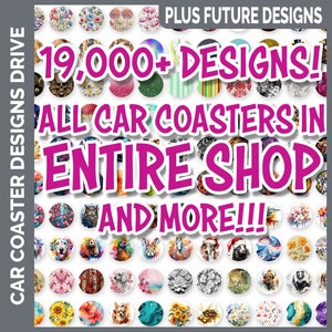 Car Coasters Bundle Google Drive Sublimation Designs | Coaster PNG Download