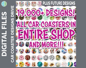 Car Coasters Bundle Lifetime Google Drive Sublimation Designs | Coaster PNG Download