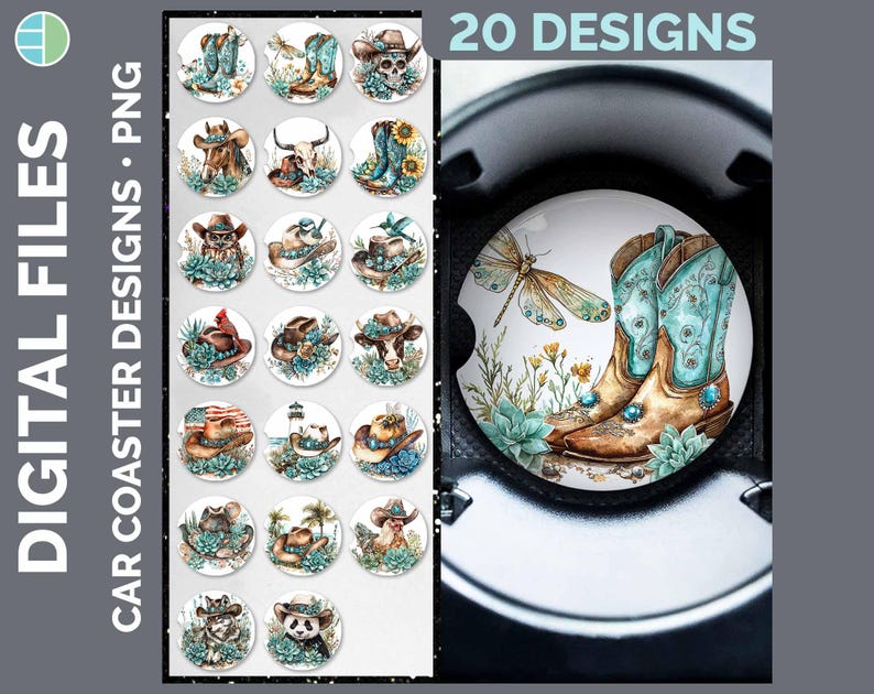 Car Coasters Bundle Google Drive Sublimation Designs | Coaster PNG Download image 17