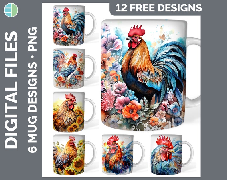 120 aquarelle Mug Wrap PNG Best Sellers Sublimation Designs Mega Bundle Ensemble de styles 1 sur 3 Tasse à café Tournesol ÉNORME Bundle Télécharger image 10