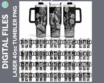 Laser Dogs 02 40oz Tumbler PNG Laser Design Bundle | Wildflowers German Shepherd Rottweiler Boston Terrier French Bulldog Boxer Corgi Husky