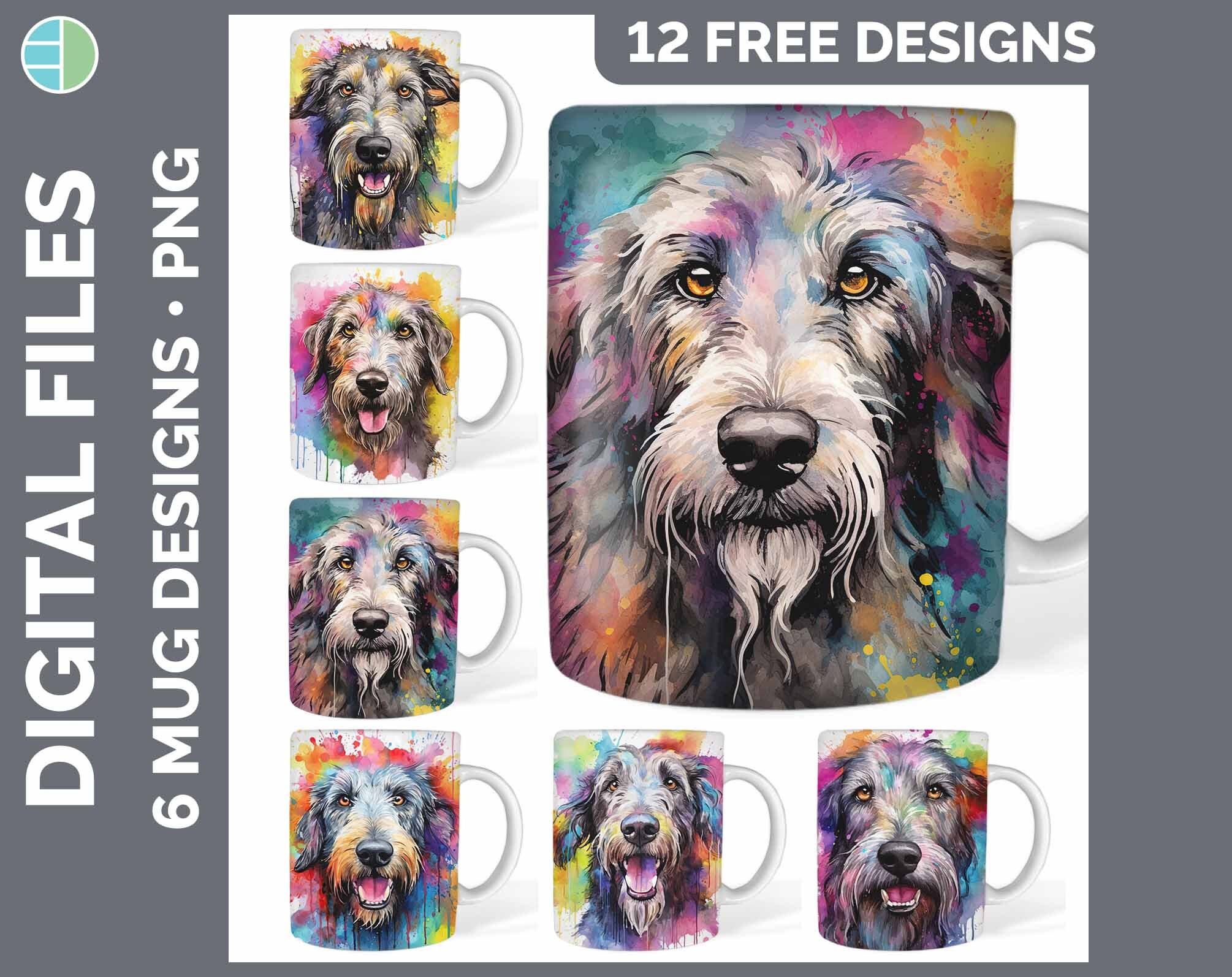 120 Rainbow Dog Mug Wraps PNG | Style Set 3 of 4 | Instant Digital ...