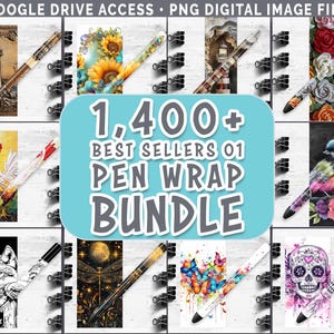 Pacchetto di disegni per sublimazione con involucro per penna Google Drive / Penna 3D PNG più venduti 01 Download stampabile