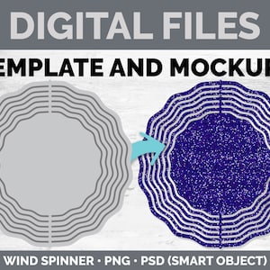 Wind Spinner Template and Mockup | 10 inches | PNG Sublimation Designs