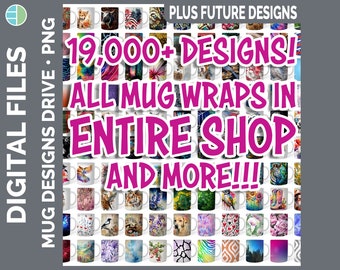 Mug Wrap Big Bundle Lifetime Drive PNG 3D Best Sellers Sublimation Designs | Digital Download