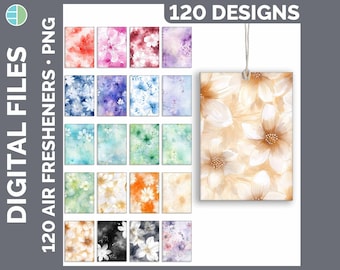 120 Floral Air Freshener PNG Sublimation Designs Mega Bundle | Pink • Red • Orange • Yellow • Blue • Green • Purple • Black • Brown