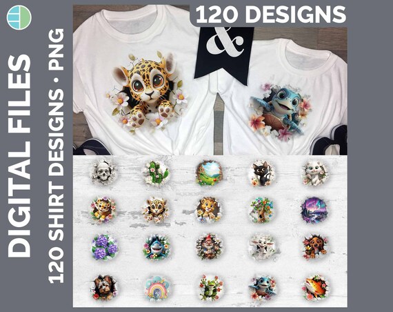 3D Shirt PNG Mega Bundle, 120 Hole in Wall Sublimation Designs, Best Seller Shirt Digital Download, 3D Effect Shirt PNG