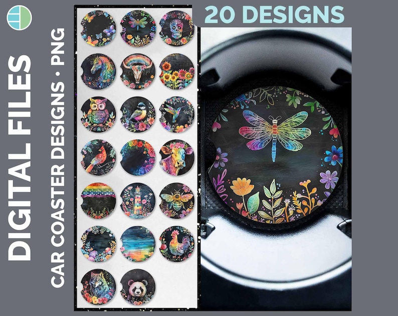 Car Coasters Bundle Google Drive Sublimation Designs | Coaster PNG Download image 7