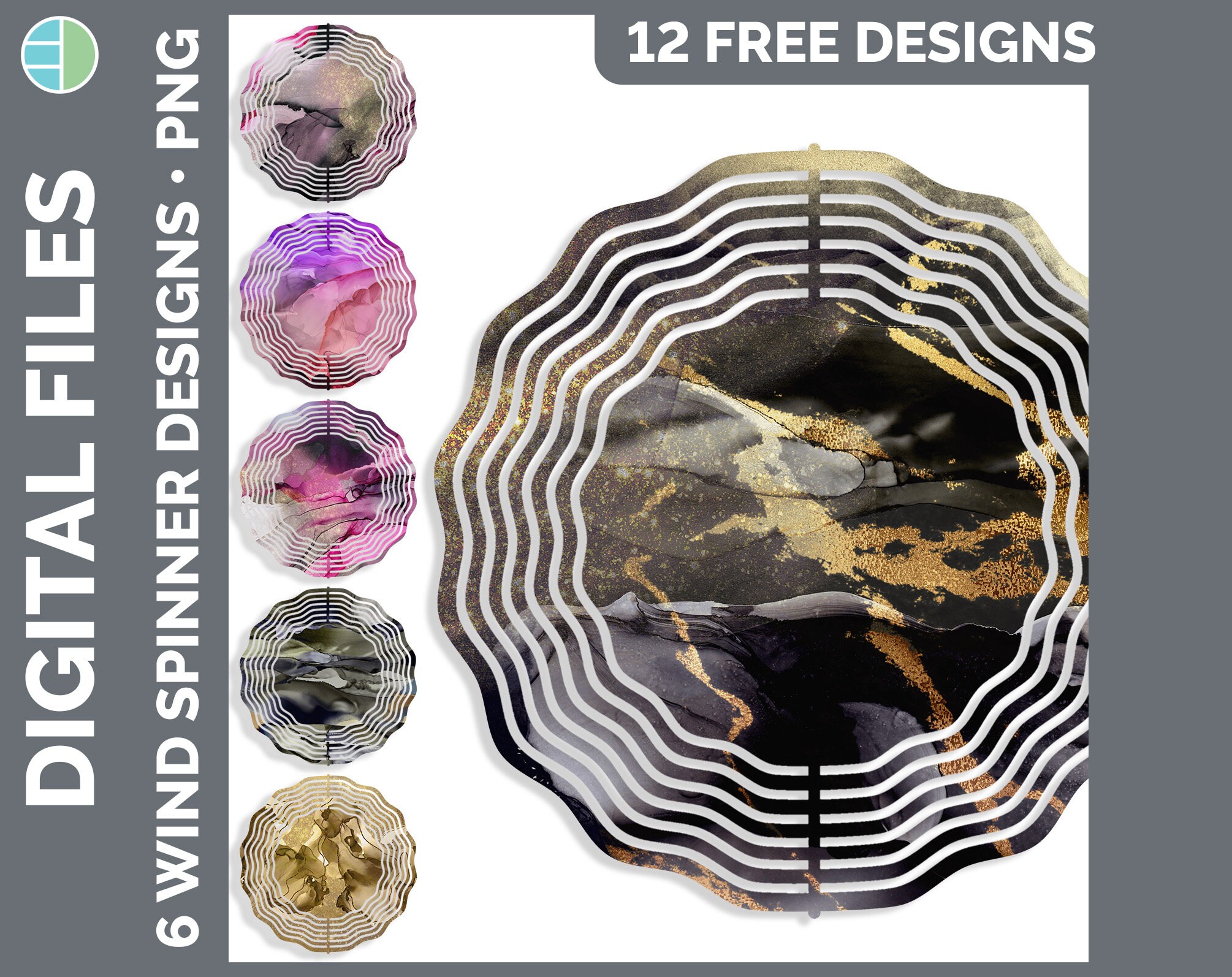 Wind Spinner Backgrounds Mega Bundle | Tie Dye Sublimation Digital ...