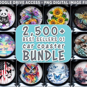 Car Coasters Bundle Google Drive Sublimation Designs | Coaster PNG Download