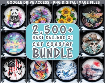 Car Coasters Bundle Google Drive Sublimation Designs | Coaster PNG Download