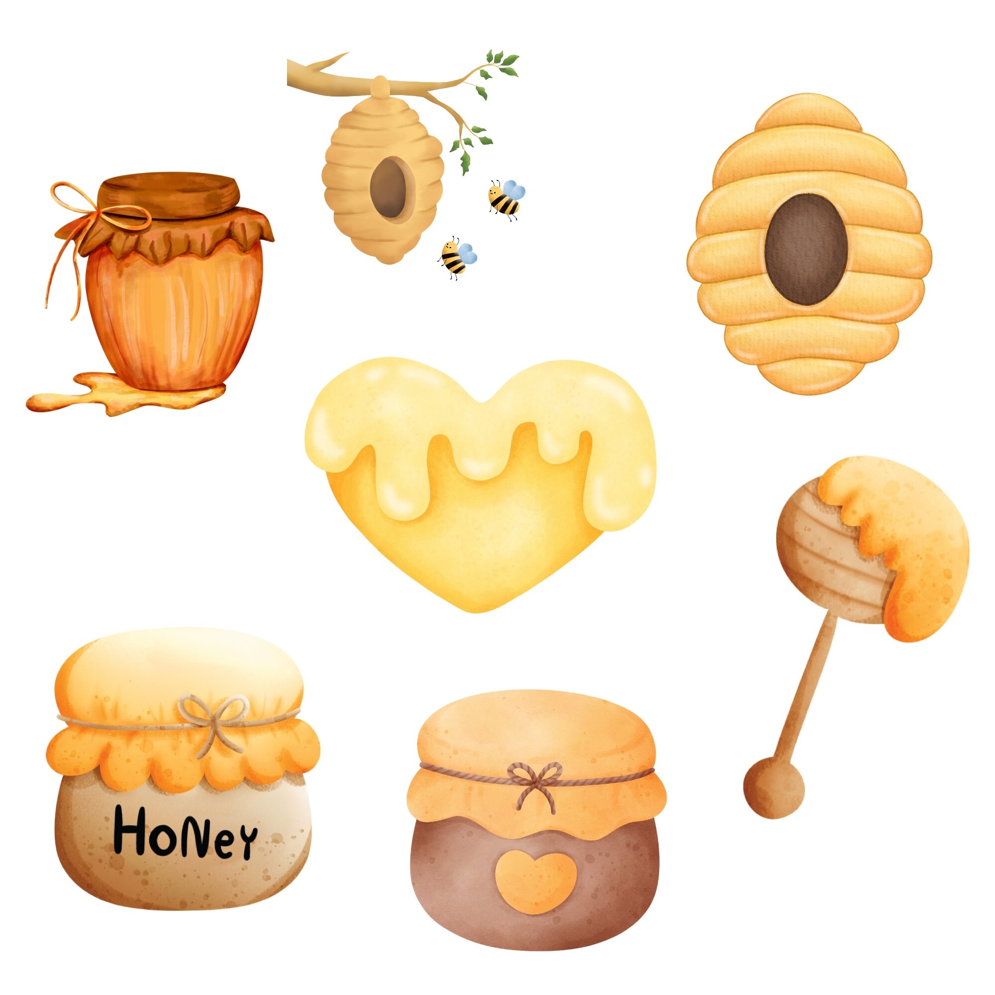 65 Baby Shower Honey Bee Clipart Bundle Vol2, Cute Bee Png, Transparent ...