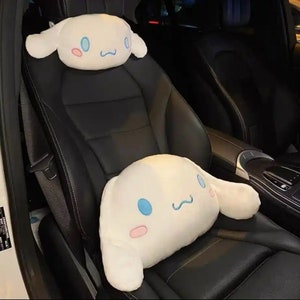 Cute Car Bunny Headrest Pillow, Soft Anime Neck Support, Kawaii Cinnamonroll Seatbelt, Sanrio Seat Belt Cushion, Fun GIfts For Her